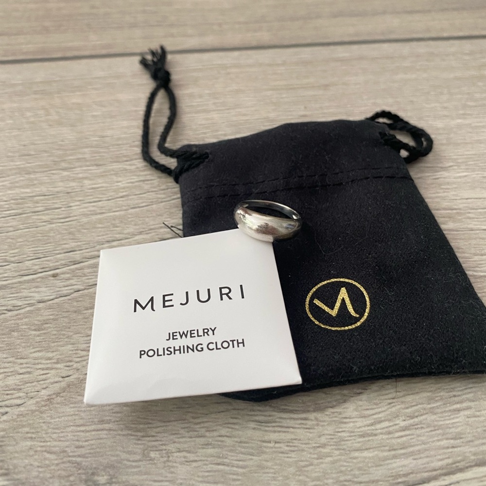 Mejuri Thin Dome 14k White Gold Ring